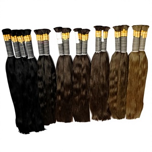 Extensions de cheveux indiennes 100% vierges colorées en vrac, tissage épais avec pointes pleines, 100g - Product Image 3