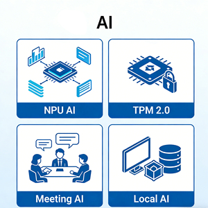 Ordinateur portable professionnel AI 14 / 15,6 pouces Intel Ultra 7 155H Prêt pour Copilot+ 32 Go 1 To Win11 Pro pour Entreprise - Product Image 5