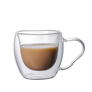 Tazza in ceramica <span class=keywords><strong>a</strong></span> <span class=keywords><strong>doppia</strong></span> <span class=keywords><strong>parete</strong></span> isolante in borosilicato trasparente con manico <span class=keywords><strong>Espresso</strong></span> riutilizzabile e tazza da caffè ghiacciata - Product Image 6