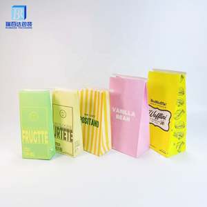 Sacs en papier kraft blancs écologiques de qualité alimentaire, imprimés sur mesure, pour pop-corn et chips, avec fermeture à lien métallique - Product Image 3