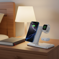 Station de charge sans fil rapide 3 en 1, chargeur magnétique pliable pour iPhone, iWatch et AirPods