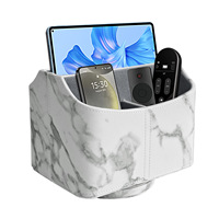 Support de télécommande de télévision personnalisé en cuir élégant multifonctionnel rotatif à 360 degrés, fait à la main, organisateur de bureau