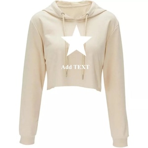 Sudadera Corta con Capucha para Mujer, de Felpa Francesa, de Algodón, Manga Larga, con Logotipo Personalizado, Estilo Urbano - Product Image 3