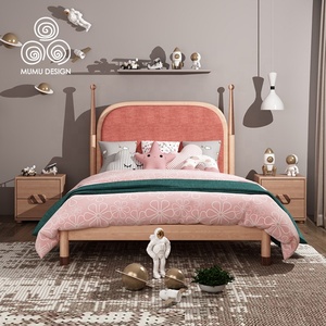 China House <span class=keywords><strong>letto</strong></span> per bambini in legno massello imbottito moderno fantasia singola in legno massello per ragazze rosa - Product Image 3