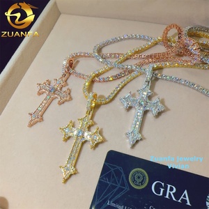 <span class=keywords><strong>Pendentif</strong></span> en argent sterling 925 <span class=keywords><strong>avec</strong></span> <span class=keywords><strong>diamant</strong></span> moissanite de couleur D VVS, croix hip hop, bijoux fins glacés, <span class=keywords><strong>pendentif</strong></span> en moissanite - Product Image 2
