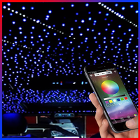 Kit d'éclairage à fibre optique 16W RGBW LED pour voiture Starry Sky + 0.75mm Fiber Optic 500pcs 3meter Long