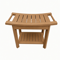 Table d'appoint de pique-nique d'extérieur, mobilier de jardin écologique, mobilier d'extérieur en plastique imitation bois, table d'appoint de patio en plastique