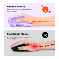 Mouse Nirkabel Vertikal Meetion BTM008 Mode Ganda Baru, Dapat Diisi Ulang Tipe-C, Ergonomis, Bluetooth, Pengisian Daya BT