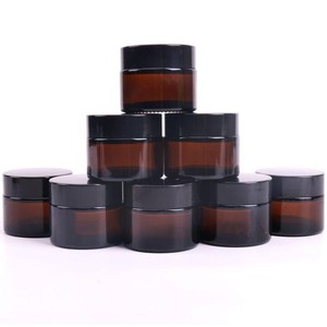 ขวดแก้วสีเหลืองอำพันทรงกลมพร้อมฝาปิดด้านในสีดำ,สำหรับแต่งหน้าลิปสครับอายแชโดว์สีเมือก - Product Image 2