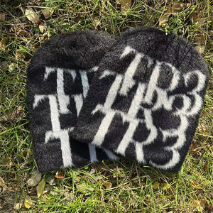 หมวกบีนนี่ไหมพรมถักลายแจ็คการ์ดหนานุ่ม อุ่นสบาย แบบสั่งทำพิเศษ สำหรับฤดูหนาว แฟชั่นใหม่ล่าสุดสำหรับผู้ใหญ่และเด็ก - Product Image 5