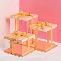 Boîtes à gâteaux de boulangerie de qualité alimentaire rose et blanche, vente chaude, Saint-Valentin, 10 pouces, 12 pouces, 14 pouces
