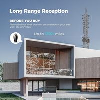 Antenne TV numérique intérieure, portée de plus de 1200 milles, puce intelligente, amplificateur de signal pour chaînes HD, prend en charge 4K/1080p, 18 pieds