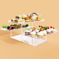 Ensemble de plateau de service en acrylique à 3 niveaux Table à dessert divertissante fêtes de mariage Baby Shower Food Cupcake Buffet Risers Stands
