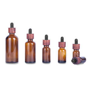 Bottiglia in Vetro per Olio Essenziale di Ambra Best-Seller, Bottiglia in Vetro per Liquidi Essenziali, Bottiglia Personalizzata per Olio da Barba con Coperchio in Bambù e Legno - Product Image 1