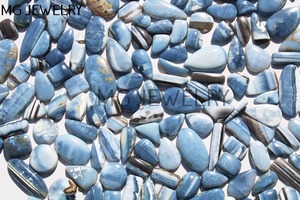 อัญมณีโอปอลทรงหลังเบี้ยสีฟ้าธรรมชาติอัญมณีหลวมแบบสีฟ้าอัญมณีโอปอลผสมรูปทรงและขนาดสำหรับเครื่องประดับขายส่ง - Product Image 2