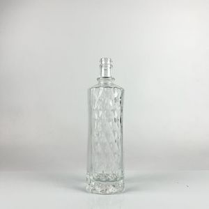 Botella <span class=keywords><strong>de</strong></span> vidrio cilíndrica <span class=keywords><strong>de</strong></span> 500ml con <span class=keywords><strong>patrón</strong></span> en forma <span class=keywords><strong>de</strong></span> diamante en relieve - Product Image 2