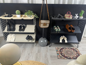 Prêt à expédier : Organisateur de chaussures convertible à 3 niveaux, étagère à chaussures suspendue en métal, grande capacité (24 paires), noir, moderne - Product Image 5