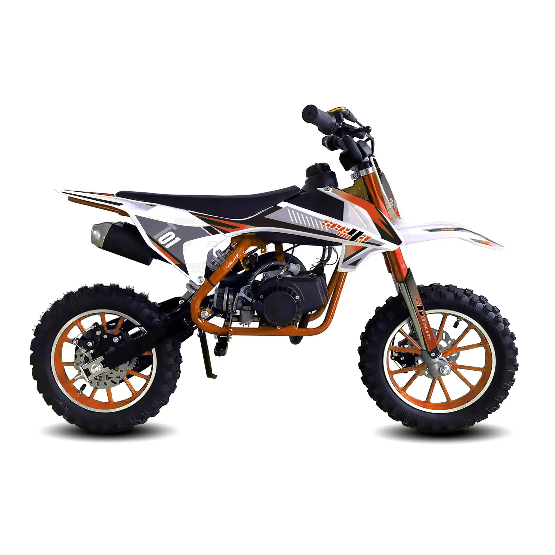 New Orange 49cc kids mini moto 2 stroke fully automatic pit bike children dirt bike cross motorcycle T01 with CE