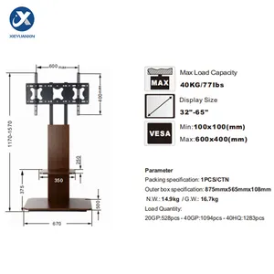 DW01 Trolley Stands Wall Mounted Bracket Motorized Electric Tv Wall Stand Holder For 32" To 65" Lcd Tv Brackets For Wall