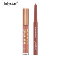 Vente en gros de brillant à lèvres repulpant coffret cadeau de maquillage pour femmes cosmétiques ensemble de crayon à lèvres et de brillant à lèvres livraison directe