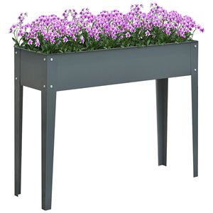 Jardinera Elevada Metálica Db, Color Gris Oscuro, Diseño Cuadrado Moderno para Plantas y Flores - Product Image 1