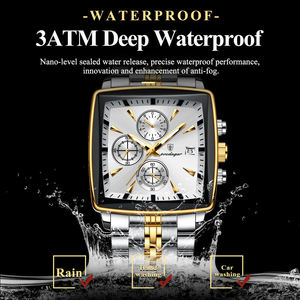 Nuevo Reloj POEDAGAR 866 en Oferta, Reloj de Pulsera Cuadrado de Acero Inoxidable para Hombre, a la Moda, Resistente al Agua, Luminoso, Cronógrafo, de Cuarzo, 2025 - Product Image 3