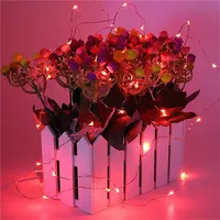 Guirlande lumineuse LED à piles CR2032, 1m, 3m, 5m, fil de cuivre, étoiles scintillantes, éclairage de Noël, IP44, intensité variable, directement de l'usine