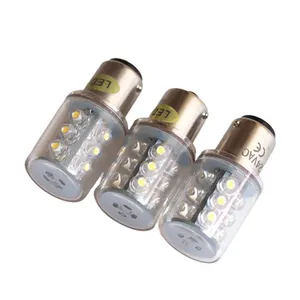 BA15D LED Indicator Lamp Light, 1W BA15S Led Signal Tower Light Pilot Lamps with PC Cover 24V AC/DC