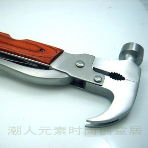 <b>Multi</b> Purpose Claw Hammer And Pliers Orange Handle Stainless Steel Survival <b>Tool</b> For Outdoor <b>Camping</b> Automotive Use - Product Image 3