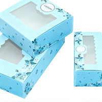 Boîtes d'emballage pour desserts à ouverture fenêtre, motif couronne de roses, modèle 2025, pour gâteaux, tartes aux œufs, sushis, en lot de 2, 4 ou 6 pièces