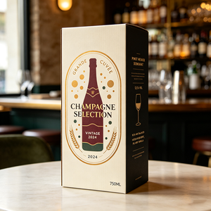 Scatola di Carta Personalizzata di Lusso con Lamina d'Oro per Champagne Rosé, Produzione in 72 Ore, Confezione Regalo per Vino in Cartone Impermeabile, Vendita all'Ingrosso - Product Image 2
