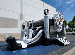 Chuyên nghiệp Spooky Skeleton bouncy lâu đài cho thuê lâu đài bơm hơi với ngày trượt của ngôi nhà bị trả lại chết - Product Image 5
