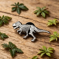 2 Model Bros Dinosaurus Tyrannosaurus dari Logam Paduan dengan Enamel, Pin Hewan untuk Ransel, Topi, Pakaian Denim, Dekorasi, Perhiasan Fashion, Hadiah
