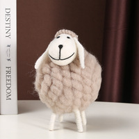 NOUVEAU Ornements modernes rustiques en feutre de laine d'agneau, motifs de moutons en feutre de laine, artisanat fait main pour la décoration intérieure et le rangement