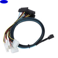 Kabel Adaptor MEO MINI SAS HD SFF-8643 ke 4 Port SFF-8482 dengan Jaket PVC/Nylon untuk Koneksi Server Komputer