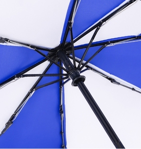 High Quality 21Inch Eco-Friendly RPET Fabric Recycled PET Polyester Material <b>Automatic</b> Folding <b>Umbrella</b> With Bamboo Handle - Product Image 2