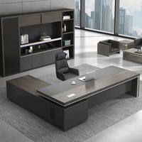Scrivania Direzionale Moderna Minimalista con Componenti di Alta Qualità, Mobili per Ufficio in Legno Massello