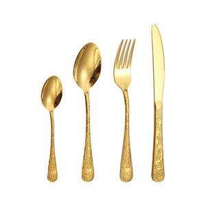 Ensemble de couverts en acier inoxydable avec motif floral, couteaux, fourchettes, cuillères pour dîner de mariage - Product Image 4