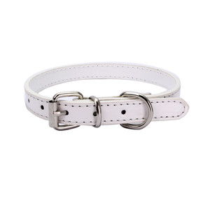 Collar de cuero con hebilla de aleación para perro y gato, tamaño ajustable, pequeño y mediano, suministros para perros - Product Image 3