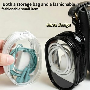 Estuche Transparente para Auriculares con Diseño de Gancho para Almacenamiento y Organización de Cables, Accesorio de Viaje de Plástico Resistente - Product Image 1