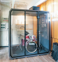 Cabine de bureau mobile moderne en aluminium avec éclairage LED insonorisé pour les réunions, le bureau à domicile, l'hôtel et l'hôpital