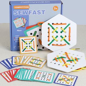 Wooden Educational Double Sided Lacing for 5 to 7 Year Olds-Sewing Cards Develop Fine Motor Skills - Product Image 1