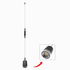 Antenne flexible pour véhicule en acier inoxydable UHF 400-520Mhz 5.5dBi, antenne radio mobile pour voiture avec connecteur NMO - Product Image 1