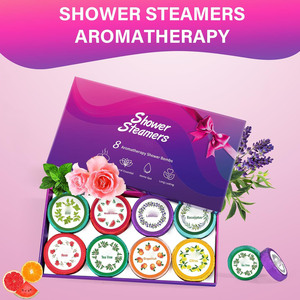 Aromatherapy Eco-Friendly Organic Shower Steamers with <strong>Essential</strong> <strong>Oils</strong> Lavender &amp; <strong>Rose</strong> Dried Flowers Bath Salt Tablets Set - Product Image 3