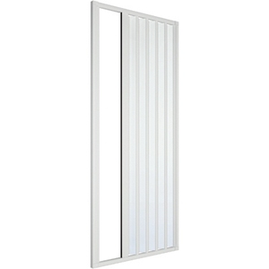 Porte de douche pliante moderne Onofrio Lux 100 cm avec cadre coulissant en aluminium inoxydable et verre trempé pour salle de bain ou appartement - Product Image 1