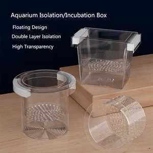 Caja de Cría de Plástico para Acuario, Incubadora de Peces de <span class=keywords><strong>Doble</strong></span> Capa para <span class=keywords><strong>Guppys</strong></span>, Peces Pavo Real, Aislamiento de Crías - Product Image 2