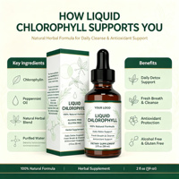 Compléments Alimentaires ODM/OEM 59ml Gouttes/Sirop de Chlorophylle Liquide Oral Saveur Orange Soutien Immunitaire Antioxydant Gestion de l'Énergie