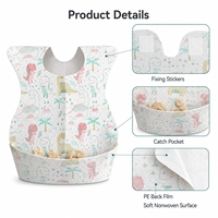 Bavoirs jetables personnalisés pour bébé avec poche récupératrice de nourriture, emballés individuellement, imperméables, design de logo personnalisé disponible, fabriqués en Chine