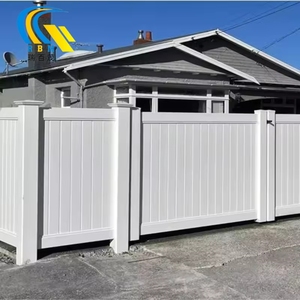 Trắng PVC tráng mở rộng Vinyl vườn hàng rào 3D mạ kẽm nhựa phẳng bề mặt cỏ nhân tạo riêng tư hàng rào cho trang trí - Product Image 1