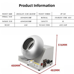 Machine professionnelle de recouvrement de cacahuètes et de noix au <span class=keywords><strong>sucre</strong></span> avec système de pulvérisation, pot à chocolat pour restaurants et commerces de détail - Product Image 2